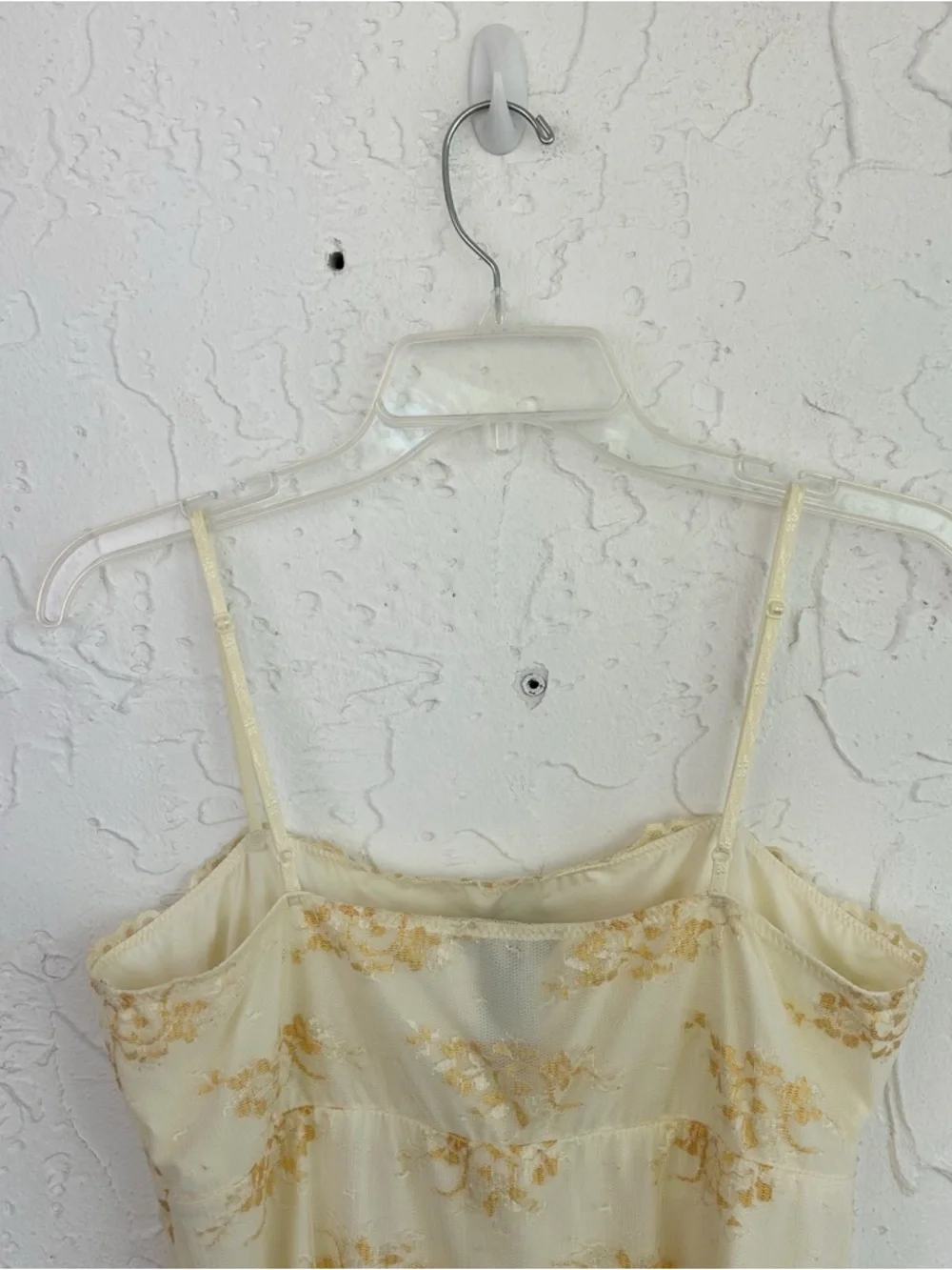 Vintage Y2K White/Cream Square Neck Lace Babydoll Cami Size Large - Picture 8 of 11